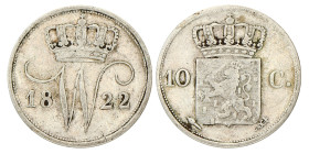 10 Cent. Willem I. 1822 U. Zeer Fraai -.