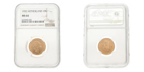 10 Gulden. Wilhelmina. 1932. MS 64.