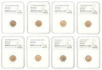 Lot (8) 1 Cent. Juliana. 1960 / 1969. Ms 63 - 65 RB/RD.