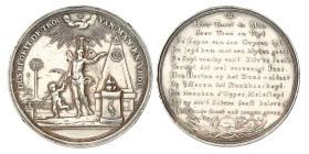 Nederland. 1789. Zilveren huwelijkspenning - A. Broere en A. Roussel.