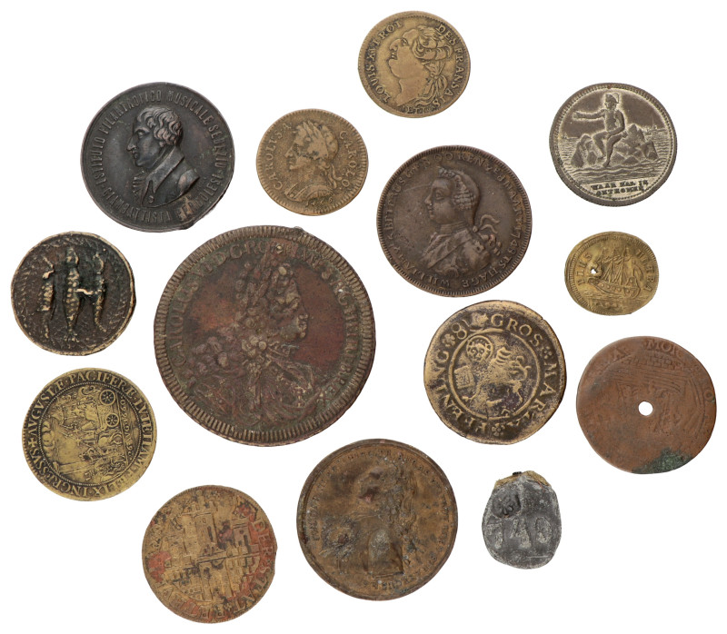 Europe. 18th and 19th century. Lot (14) Tokens and jetons.
A.o. a gildtoken. AE...