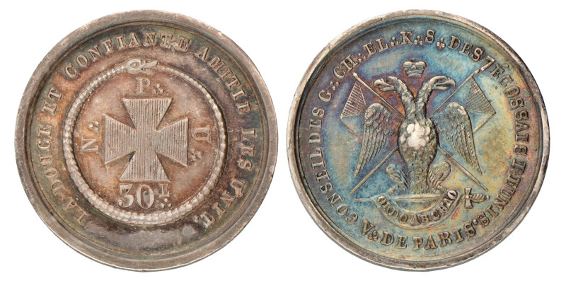 France. Paris. N.D. (19th century). Free Masonry Reunion medal.
Ar. 23,81 mm. 5...