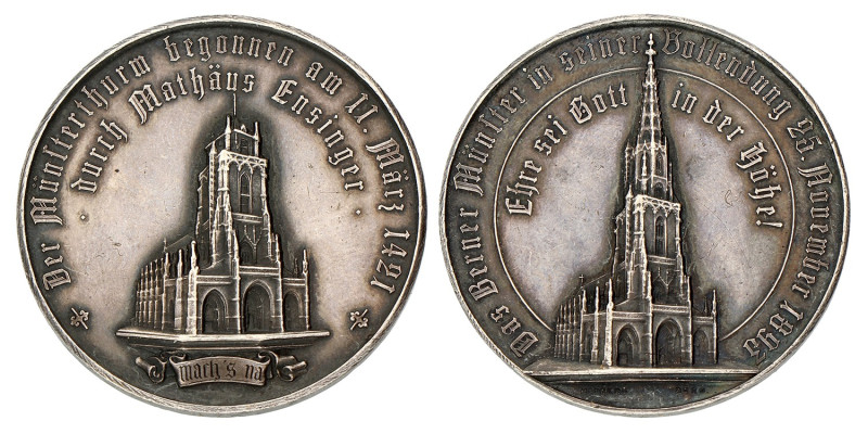 Switzerland. Bern. 1893. Completion of the Berner münster Thurm.
Slightly clean...