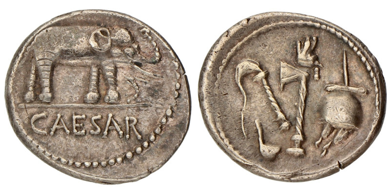 Roman Republic. Julius Caesar. Denarius. ND (49 BC).
Kampmann 1.8. 4,2 g. VF.