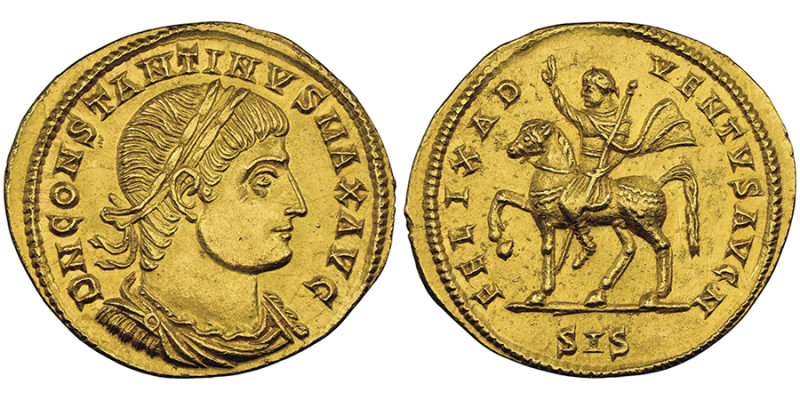 Constantin Ier 307-337
Multiple de 1 1/2 solidus 324-325, Siscia,
AU 6.78 g.
Ave...