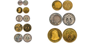 EMIRATES ARABES UNIS 
Fujairah, Mohammed bin Hamad Al Sharqi
Série de 8 monnaies "Proof Set " AH 1388 (1969) de 200, 100, 50 et 25 Riyals en or 69,97 ...