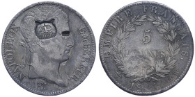 Premier Empire 1804-1814
5 Francs, Lille, 1811 W , Contremarquée d'une tête de tigre, AG 24.88 g.
Conservation : presque Superbe
Cette contremarque a ...