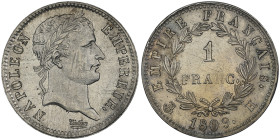 Premier Empire 1804-1814
1 Franc, La Rochelle, 1809 H, AG 5 g.
Ref : G.447
Conservation : NGC MS 63. Superbe exemplaire