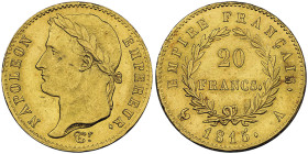 Cent-Jours, 20 mars-22 juin 1815
20 Francs, Paris, 1815 A, AU 6.45 g. Ref : G. 1025a, Fr. 522 Conservation : NGC MS 64+. FDC. Conservation exceptionne...