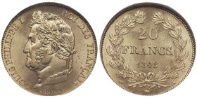 Louis-Philippe Ier 1830-1848
20 Francs, Paris, 1848 A, AU 6.45 g. Ref : G.1031, Fr. 560
Conservation : NGC MS 65