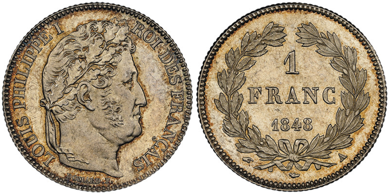 Louis-Philippe Ier 1830-1848
1 Franc, Paris, 1848 A, AG 5 g. Ref : G.453
Conserv...
