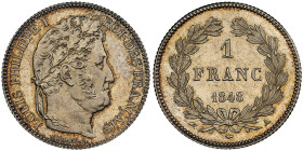 Louis-Philippe Ier 1830-1848
1 Franc, Paris, 1848 A, AG 5 g. Ref : G.453
Conservation : NGC MS 65. FDC