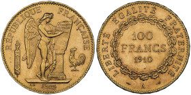 Troisième république 1870-1940
100 Francs, Paris, 1910 A, AU 32.25 g.
Ref : G. 1137, Fr. 590
Conservation : NGC MS 63