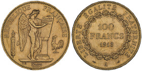 Troisième république 1870-1940
100 Francs, Paris, 1913 A, AU 32.25 g.
Ref : G. 1137, Fr. 590
Conservation : NGC MS 63+
