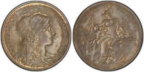 Troisième république 1870-1940
Essai de 5 centimes Daniel-Dupuis, Paris, ND (1897), Cu 5 g.
Ref : Maz.2199
Conservation : PCGS SP 64 BN. Rarissime