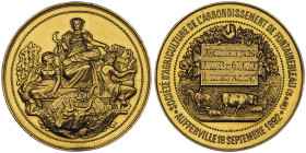 Troisième république 1870-1940
Médaille en or, Aufferville ,
18 Septembre 1892, Société d'agriculture de l'arrondissement de Fontainebleau, AU 22.16 g...