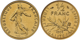 Cinquième République 1959 à nos jours
Piéfort or de 1/2 franc Semeuse, 1971, AU 18.5 g. 920‰
Ref : GEM91.P3, KM#P426
Conservation : NGC PROOF 68
Quant...