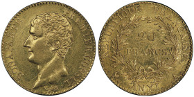 Collection d'un Amateur de 20 francs en or
Premier Consul 1799-1804
20 Francs, Paris, AN XI A, AU 6.45 g.
Ref : G.1020
Conservation : PCGS AU 55