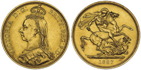 Victoria 1837-1901
2 Pounds, 1887, AU 15.97 g. 
Ref : S. 3865, Fr.391 
Conservation : NGC MS 62