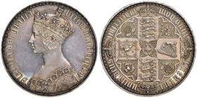 Victoria 1837-1901
Gothic Crown, 1847, AG 27.92 g. opus William Wyon
Ref : S. 3883, KM#744
Conservation : NGC PROOF 63. Magnifique