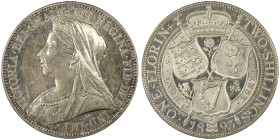 Victoria 1837-1901
Proof Florin, 1893 , AG
Ref : S. 3939
Conservation : PCGS PROOF 66 CAMEO. Flan bruni