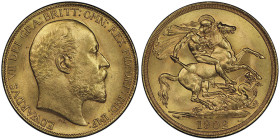 Edward VII 1901-1910
2 Pounds, 1902, AU 15.97 g.
Ref : Seaby 3967, Fr. 399, KM#806 Conservation : PCGS MS 64