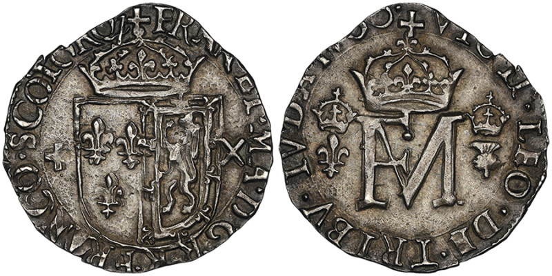 Francis & Mary 1558-1560
Demi-teston, 1560 deuxième période 1558 - 1560, type II...