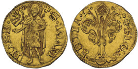 FIRENZE
Repubblica 1189-1532 
Fiorino in oro, Giovanni di Simone di Tommaso Altoviti, 1er sem 1424, AU 3.49 g. Ref : MIR 21/5, Bern 2405, Biaggi 799, ...
