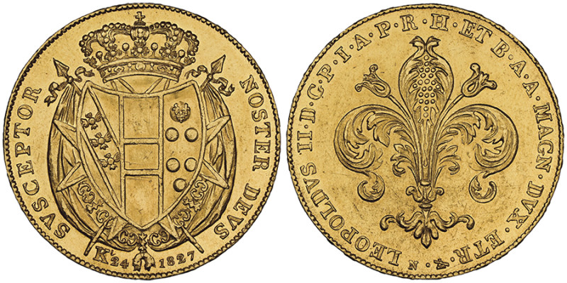 Leopoldo II 1824-1848
80 Fiorini, 1827, AU
Ref : MIR 443/1 (R2), Pucci 202, Pag....