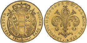Leopoldo II 1824-1848
80 Fiorini, 1827, AU
Ref : MIR 443/1 (R2), Pucci 202, Pag. 91, Fr. 80 Conservation : Superbe
(Lot extra EU, voir addendum condit...