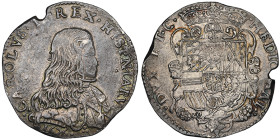 Carlo II di Spagna 1676-1700
Filippo, 1676, AG 27.84 g.
Ref : MIR 387, Crippa 3, Dav. 4005
Conservation : NGC MS 63. Superbe exemplaire. Top Pop: le p...