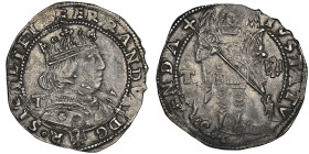 Ferdinando I d'Aragona 1458-1494
Coronato con l'Arcangelo, Aquila, ND,
AG 3.96 g.
Avers : FERRANDVS DG (petit aigle) R•SICILIE• I Buste couronné et cu...
