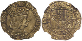 Ferdinando il Cattolico 1504-1516
Ducato, AU 3.48 g.
Ref : MIR 117/1 (R2) Var., Pannuti Riccio 2b Var., Fr. 828, CNI 1
Ex Deb-Ann Collection
Ex Vente ...