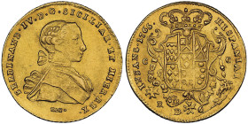 Ferdinando IV di Borbone 1759-1799
6 Ducati, 1766, AU 8.8 g.
Ref : MIR 352/13, Pannuti Riccio 9a Conservation : NGC MS 63