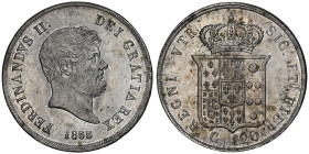 Ferdinando II di Borbone, 1830-1859 120 Grana, 1855, AG 27.5 g. Ref : MIR 503/4, Pannuti Riccio 84 Conservation : NGC MS 63. FDC