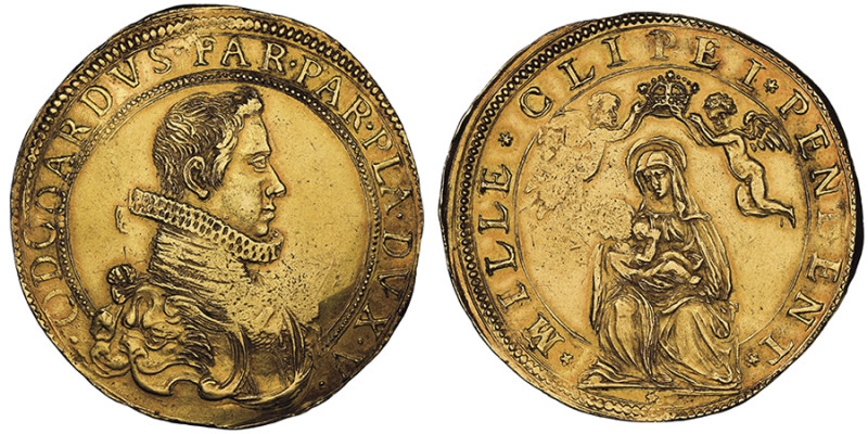 PARMA
Odardo Farnese 1622-1646
6 Doppie, ND, AU 39,21 g.
Avers : ODOARDVS FAR PA...