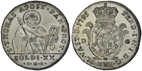 Ferdinando I DI Borbone 1765-1802 
20 Soldi, 1795, Mi
Avers : FERD I H I D G PAR PL VAST D Revers : S THOMAS APOST PAR PROT SOLDI XX
Ref : MIR 1081/4,...