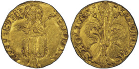 SAVONA
Repubblica 1350-1396
Fiorino, AU 3.51 g.
Avers : MONETA SAONE grand lys
Revers : S IOHANNES B S. Johannes
Ref : MIR 525 (R3), Fr.1151
Conservat...