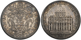 Innocenzo XI 1676-1689
Piastra anno II, (1677), AG
Avers : INNOCEN XI – PONT M AN II Stemma sormontato da triregno e chiavi decussate. Revers : PORTÆ ...
