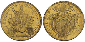 Pio VI 1775-1799 
10 Zecchini , Bologna, 1787 AN XII , AU 34.28 g.
Ref : Munt. 159a 
Ex Vente Nomisma n° 47 2013, lot 1748
Conservation : NGC AU 58. S...