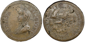 Insurrezione antifrancese di Ronciglione luglio 1799-10 novembre 1799
Madonna da tre Baiocchi, Ronciglione, 1799, AE Ref : MIR 3025/1 (R2), CNI 4, Mun...