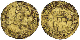 CASA SAVOIA
Carlo II 1504-1553
Scudo d'oro con cavallo, I Tipo, Torino, ND, AU 3.37 g.
Avers : CAROLVS DVX SABA VDIE II
Revers : NIL DEEST TIMENTIBVS ...