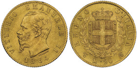 Vittorio Emanuele II 1861-1878 - Re d'Italia
20 Lire, Torino, 1864 T BN, AU 6.45 g.
Ref : Cud. 1190d (R), MIR 1078, Pag. 458, Fr. 11 Conservation : NG...