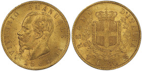Vittorio Emanuele II 1861-1878 - Re d'Italia
20 Lire, Torino, 1865, AU 6.45 g.
Ref : Cud. 1190e (R), MIR 1078f, Pag. 459, Fr.12 Conservation : PCGS MS...