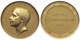 Vittorio Emanuele III 1900-1946 Médaille en or, 1903, AU 69.52 g. 47 mm Opus Speranza
Avers : VITTORIO EMANUELE III RE D'ITALIA Revers : MINISTERO DEL...