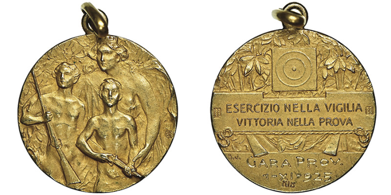 Vittorio Emanuele III 1900-1946 Médaille en or, 1925, Competition de tir, AU 5.2...