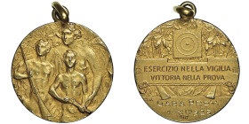 Vittorio Emanuele III 1900-1946 Médaille en or, 1925, Competition de tir, AU 5.20 g. 19 mm Stabilimento Johnson Conservation : NGC MS 64