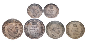 Somalia Italiana
Trittico PROVA Roma 1910 R : Rupia, 1⁄2 Rupia, 1/4 Rupia. AG
Ref : Pag. PP 393-395-397, KM#Pr 8, 7, 6 Conservation : NGC PROOF 66, PR...