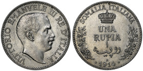 Somalia Italiana
1 Rupia (1.68 Lire), 1914, AG 11.66 g. Ref : Cud 1294d, MIR 1175, Pag. 961 Conservation : NGC MS 63