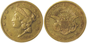 20 Dollars Liberty, Philadelphia, 1859, No Motto, AU 33,43 g.
Ref : Fr. 169
Conservation : PCGS XF 40
